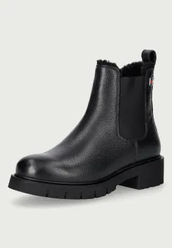 Tommy Jeans  ghete scurte pentru femei din piele TJW CLEATED CHELSEA BOOTS WL imagine