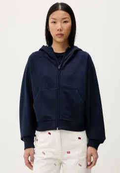 Tommy Jeans hanorac cu fermoar pentru femei, din bumbac imagine