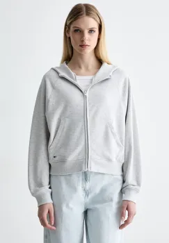 Tommy Jeans hanorac cu fermoar pentru femei, din bumbac imagine