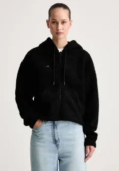 Tommy Jeans  hanorac cu fermoar si gluga pentru femei din polar imagine