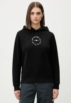 Tommy Jeans hanorac cu gluga pentru femei, cu bumbac imagine