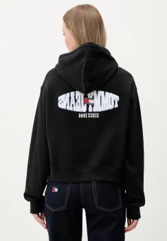 Tommy Jeans hanorac cu gluga pentru femei, din bumbac imagine