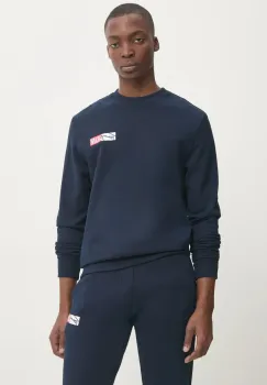 Tommy Jeans hanorac de bumbac barbati, culoarea albastru marin, cu imprimeu, DM0DM20341 imagine