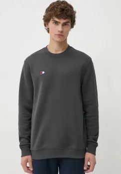 Tommy Jeans hanorac de bumbac barbati, culoarea gri, neted imagine