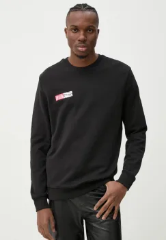Tommy Jeans hanorac de bumbac barbati, culoarea negru, cu imprimeu, DM0DM20341 imagine