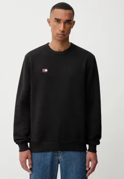 Tommy Jeans hanorac de bumbac barbati, culoarea negru, cu imprimeu, DM0DM20660 imagine