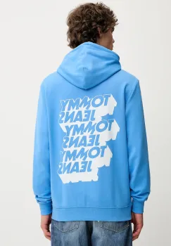 Tommy Jeans hanorac de bumbac cu gluga, cu imprimeu, DM0DM21625 imagine