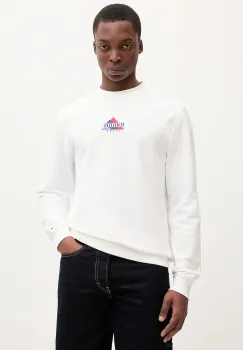 Tommy Jeans hanorac de bumbac culoarea alb, DM0DM22418 imagine