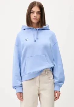 Tommy Jeans hanorac de bumbac culoarea bej, cu gluga, cu imprimeu, DW0DW19414 imagine