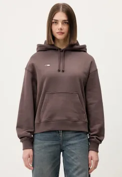 Tommy Jeans hanorac de bumbac culoarea bej, cu gluga, cu imprimeu, DW0DW19414 imagine