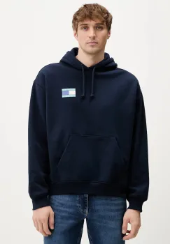 Tommy Jeans hanorac de bumbac culoarea bleumarin, cu gluga, cu imprimeu, DM0DM22379 imagine