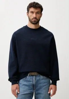 Tommy Jeans hanorac de bumbac culoarea bleumarin, uni, DM0DM21622 imagine