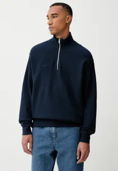 Tommy Jeans hanorac de bumbac culoarea bleumarin, uni, DM0DM21880 imagine