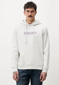 Tommy Jeans hanorac de bumbac culoarea gri, cu gluga, uni, DM0DM22642 imagine