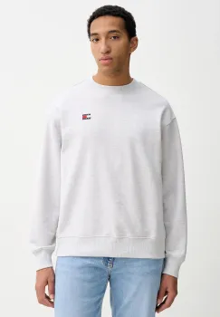 Tommy Jeans hanorac de bumbac culoarea gri, melanj, DN0DN00054 imagine