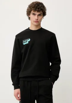 Tommy Jeans hanorac de bumbac culoarea negru, cu imprimeu, DM0DM21640 imagine