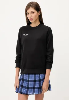Tommy Jeans hanorac de bumbac culoarea negru, cu imprimeu, DW0DW21960 imagine