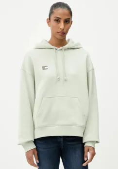 Tommy Jeans hanorac de bumbac culoarea roz, cu gluga, cu imprimeu, DW0DW19414 imagine