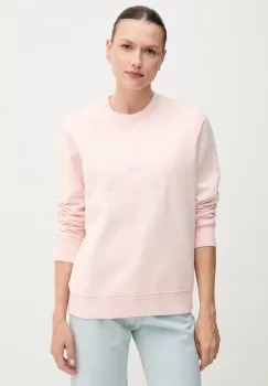 Tommy Jeans hanorac de bumbac culoarea roz, cu imprimeu, DW0DW20637 imagine