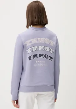 Tommy Jeans hanorac de bumbac culoarea violet, cu imprimeu, DW0DW22517 imagine