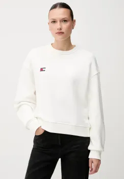 Tommy Jeans hanorac de bumbac femei, culoarea alb, neted, DW0DW19408 imagine