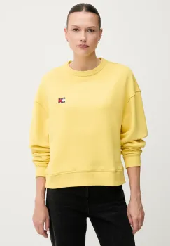 Tommy Jeans hanorac de bumbac femei, culoarea alb, uni, DW0DW19408 imagine