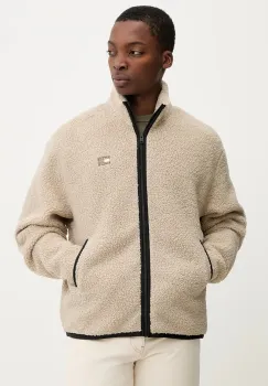 Tommy Jeans hanorac fleece culoarea bej, uni, DM0DM22345 imagine