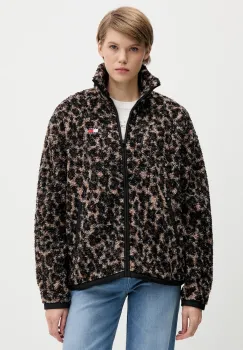 Tommy Jeans hanorac fleece culoarea maro, uni, DW0DW21596 imagine