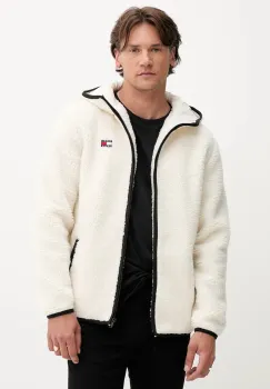 Tommy Jeans hanorac fleece culoarea negru, DM0DM19224 imagine