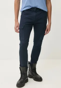 Tommy Jeans pantaloni barbati, culoarea albastru marin, cu fason cargo, DM0DM20281 imagine