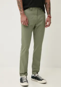 Tommy Jeans pantaloni barbati, culoarea verde, mulata, DM0DM20282 imagine