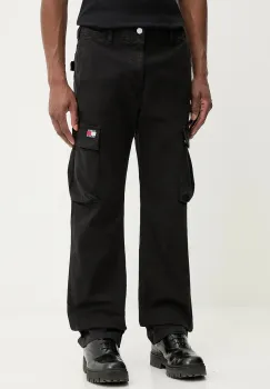 Tommy Jeans pantaloni culoarea negru, cu fason cargo, DM0DM22403 imagine