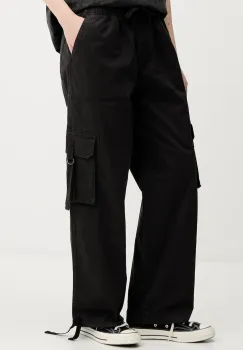 Tommy Jeans pantaloni culoarea negru, drept, high waist, DW0DW20995 imagine