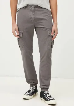 Tommy Jeans pantaloni de bumbac culoarea gri, cu fason cargo, DM0DM20284 imagine