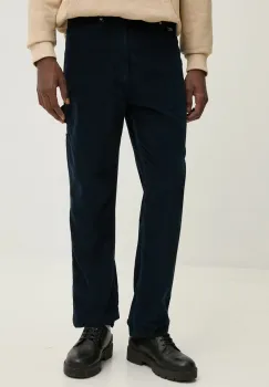 Tommy Jeans pantaloni de catifea cord culoarea albastru marin, drept, DM0DM20454 imagine