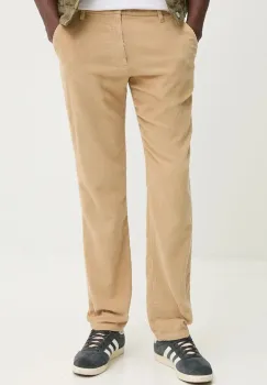 Tommy Jeans pantaloni de catifea cord culoarea bej, drept, DM0DM20450 imagine