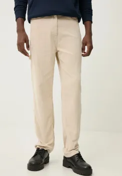 Tommy Jeans pantaloni de catifea cord culoarea bej, drept, DM0DM20454 imagine