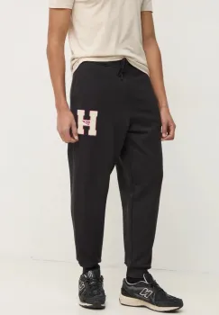 Tommy Jeans pantaloni de trening din bumbac culoarea negru, cu imprimeu, DM0DM21277 imagine