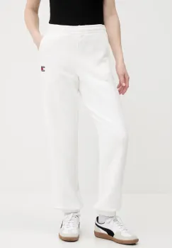 Tommy Jeans pantaloni de trening din bumbac pentru copii culoarea alb, uni, DW0DW20679 imagine