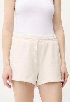 Tommy Jeans pantaloni scurti din bumbac culoarea bej, uni, high waist, DW0DW20353 imagine