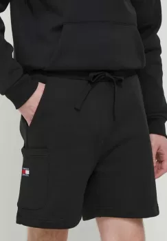 Tommy Jeans pantaloni scurti din bumbac culoarea negru imagine