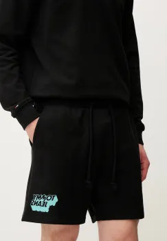 Tommy Jeans pantaloni scurti din bumbac culoarea negru, DM0DM21803 imagine