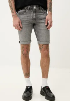 Tommy Jeans pantaloni scurti jeans barbati, culoarea gri, DM0DM20946 imagine