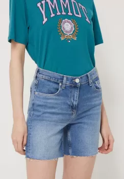 Tommy Jeans pantaloni scurti jeans femei, neted, high waist imagine