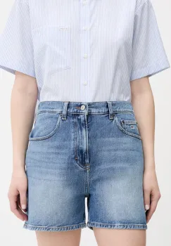 Tommy Jeans pantaloni scurti jeans neted, high waist, DW0DW20092 imagine