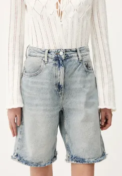 Tommy Jeans pantaloni scurti jeans uni, high waist, DW0DW20086 imagine