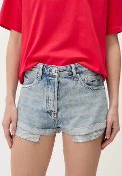 Tommy Jeans pantaloni scurti pentru femei, din denim imagine
