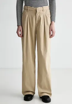 Tommy Jeans pantaloni wide leg pentru femei cu bumbac imagine