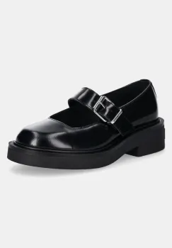 Tommy Jeans pantofi de piele TJW MARY JANE SHOE femei, culoarea negru, cu toc plat, EN0EN02723 imagine