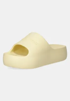 Tommy Jeans papuci CHUNKY POOL SLIDE ESS femei, culoarea galben, cu platforma, EN0EN02879 imagine